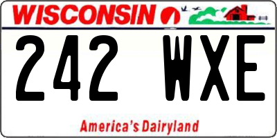 WI license plate 242WXE