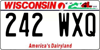 WI license plate 242WXQ