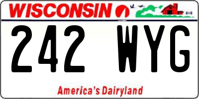 WI license plate 242WYG