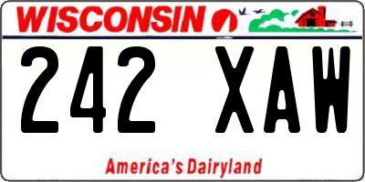 WI license plate 242XAW
