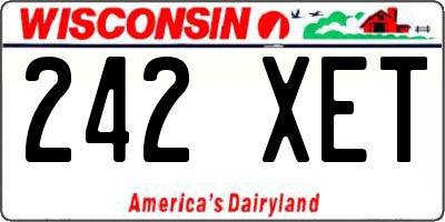 WI license plate 242XET