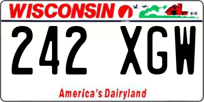 WI license plate 242XGW