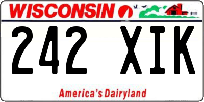 WI license plate 242XIK