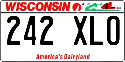 WI license plate 242XLO