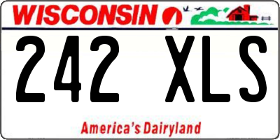 WI license plate 242XLS