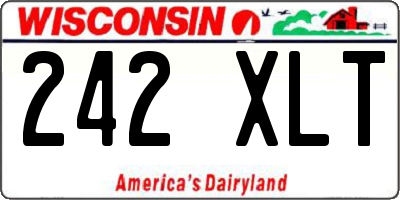 WI license plate 242XLT