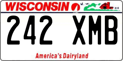 WI license plate 242XMB