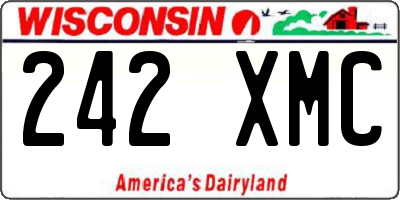 WI license plate 242XMC