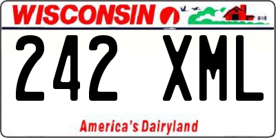 WI license plate 242XML