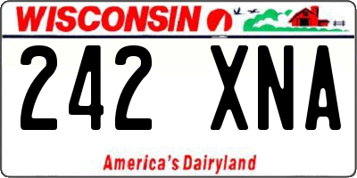 WI license plate 242XNA