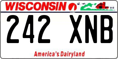 WI license plate 242XNB