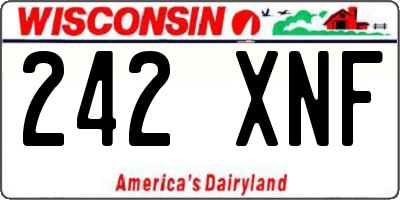 WI license plate 242XNF
