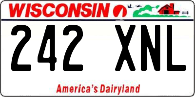 WI license plate 242XNL