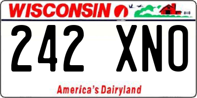 WI license plate 242XNO