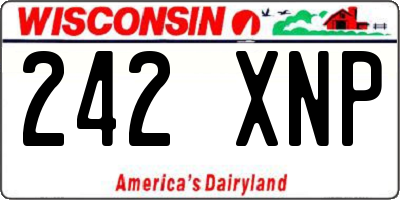 WI license plate 242XNP