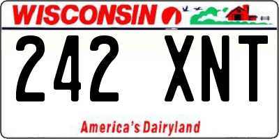 WI license plate 242XNT