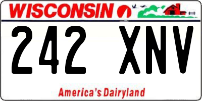 WI license plate 242XNV