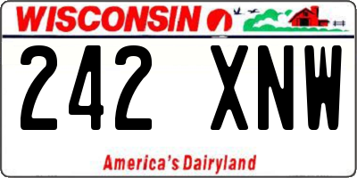 WI license plate 242XNW