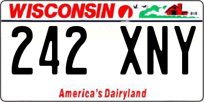WI license plate 242XNY