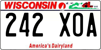 WI license plate 242XOA