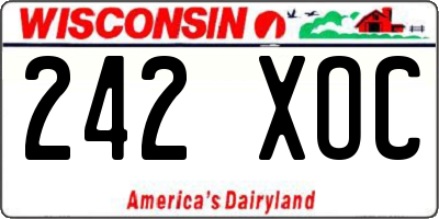 WI license plate 242XOC