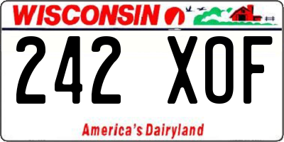 WI license plate 242XOF