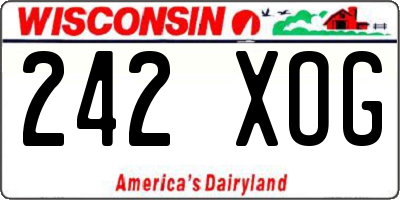 WI license plate 242XOG