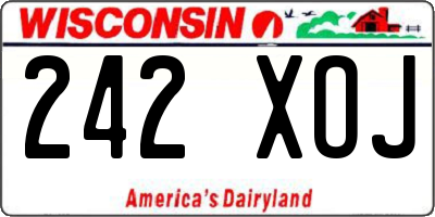 WI license plate 242XOJ