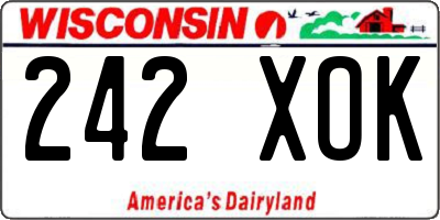 WI license plate 242XOK