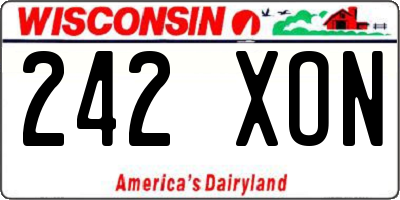 WI license plate 242XON