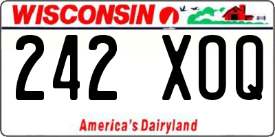 WI license plate 242XOQ