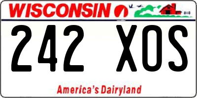 WI license plate 242XOS
