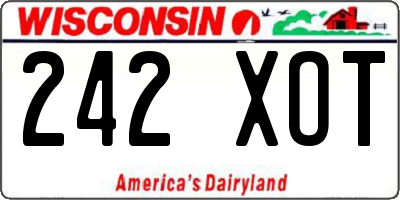 WI license plate 242XOT