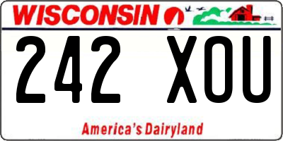 WI license plate 242XOU