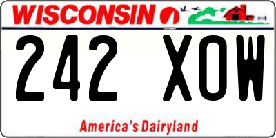 WI license plate 242XOW