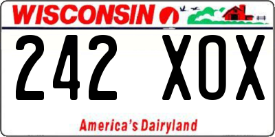 WI license plate 242XOX