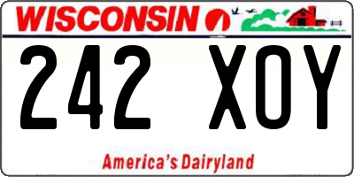 WI license plate 242XOY