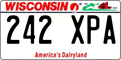 WI license plate 242XPA