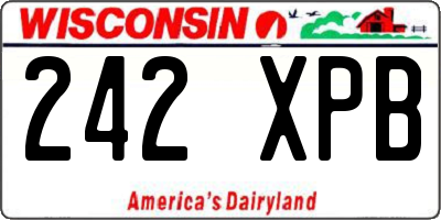 WI license plate 242XPB