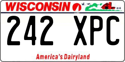 WI license plate 242XPC