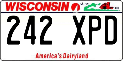 WI license plate 242XPD