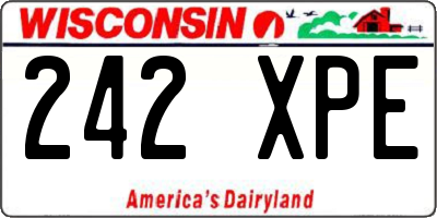WI license plate 242XPE