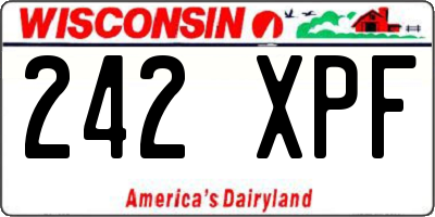 WI license plate 242XPF