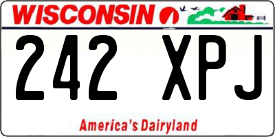 WI license plate 242XPJ