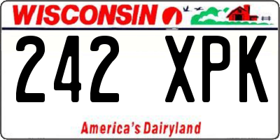 WI license plate 242XPK