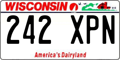 WI license plate 242XPN