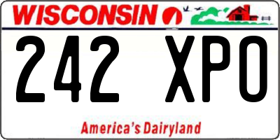 WI license plate 242XPO