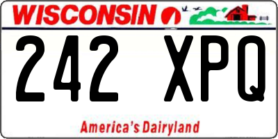 WI license plate 242XPQ