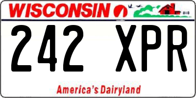 WI license plate 242XPR