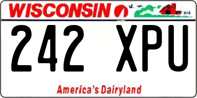 WI license plate 242XPU